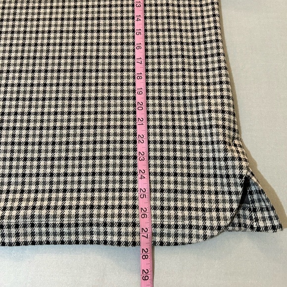 J Jill Tunic Size XL Petite Ponte 3/4 Sleeves Check Gray Black Brown - Picture 9 of 10